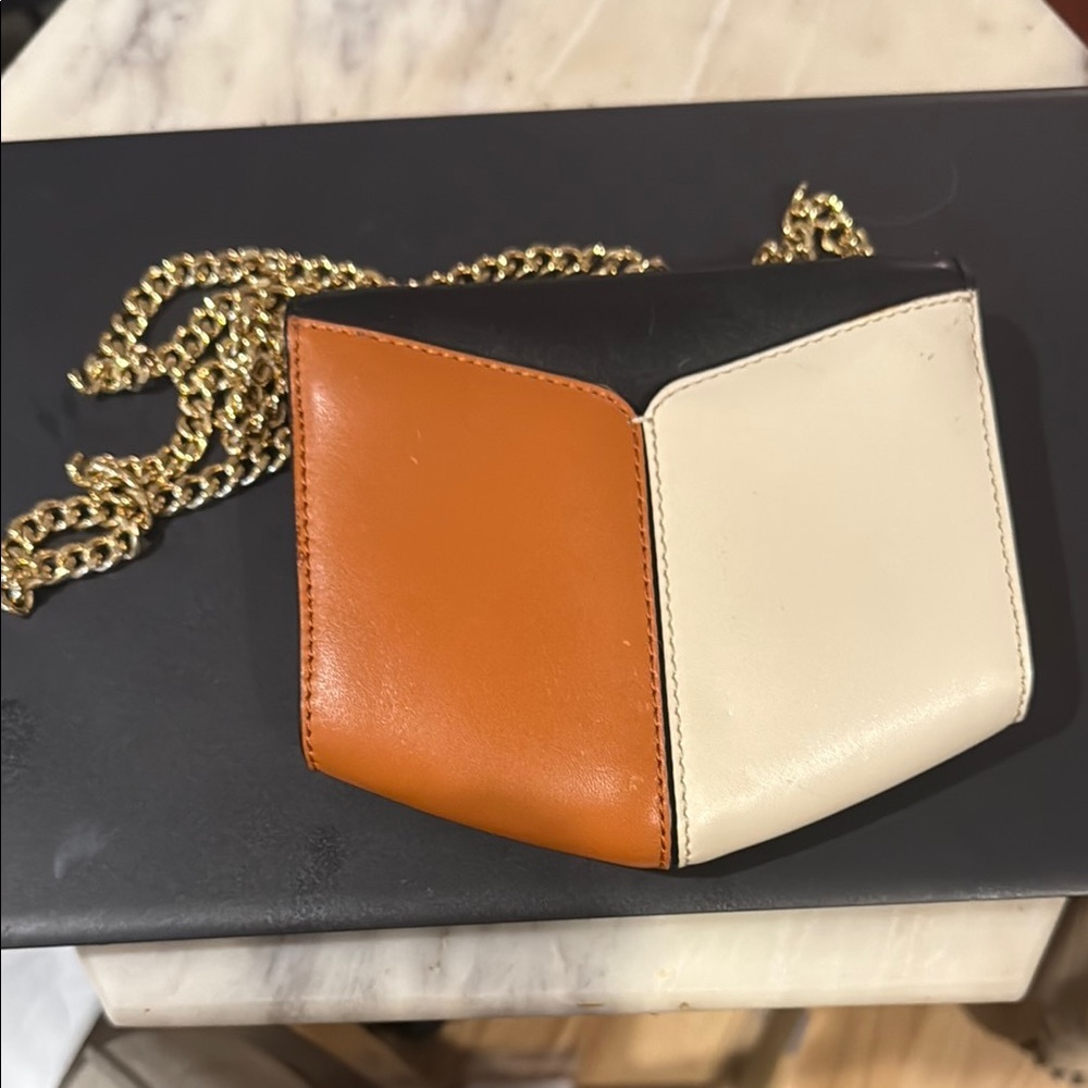 Sandro Color Block Mini Bag with Gold Chain - Picture 3 of 5